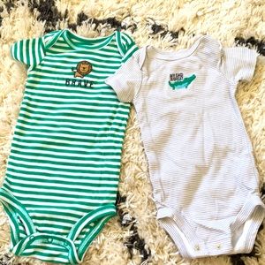 Lot of 2 onesie tee tops size 9 months